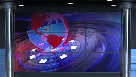 3d virtual news studio background loop