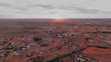 soft light sunrise aerial over outback town