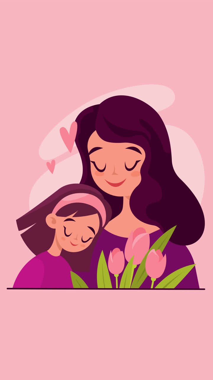 Mother and Daughter with Tulips