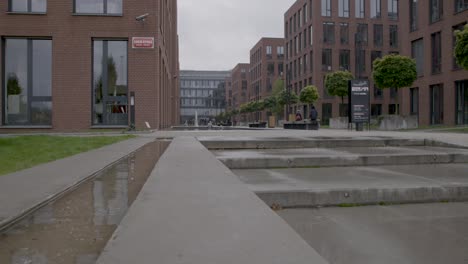 modern office buildings courtyard