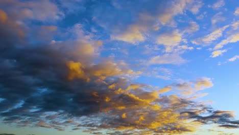 Magical-view-of-colorful-static-cirrocumulus-clouds-in-sky-during-golden-hour