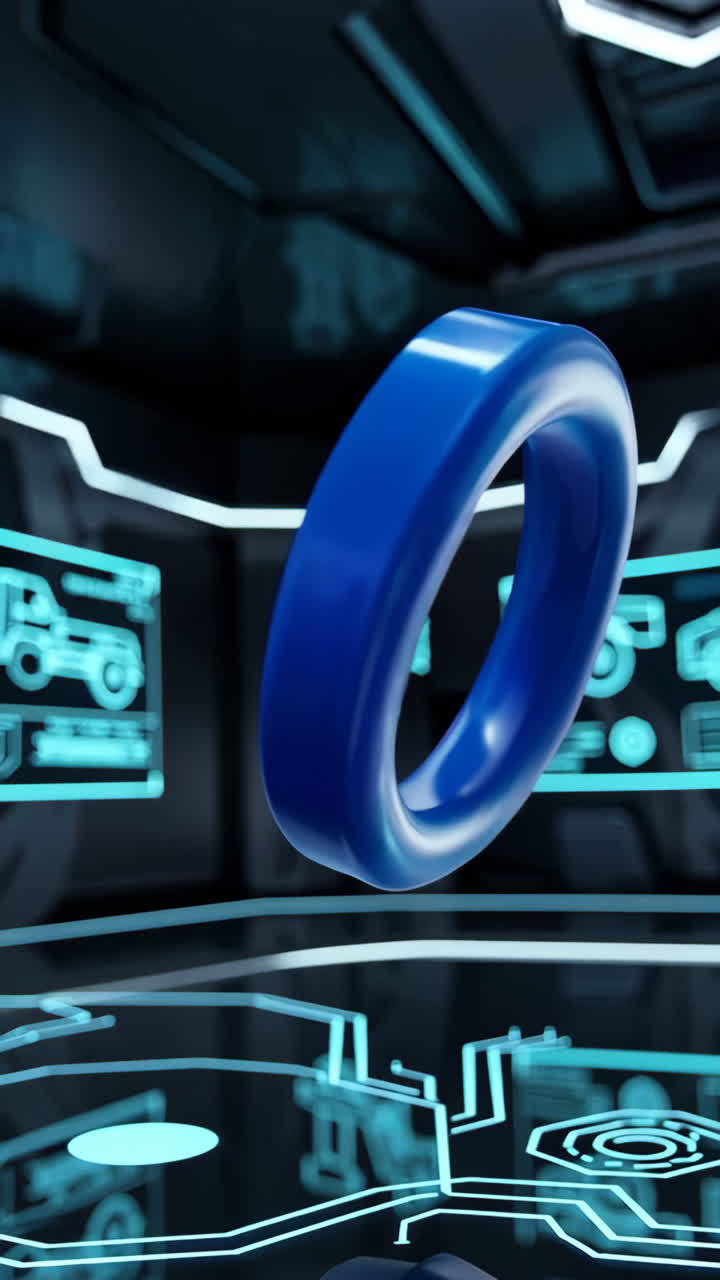 Blue Ring in Futuristic Environment