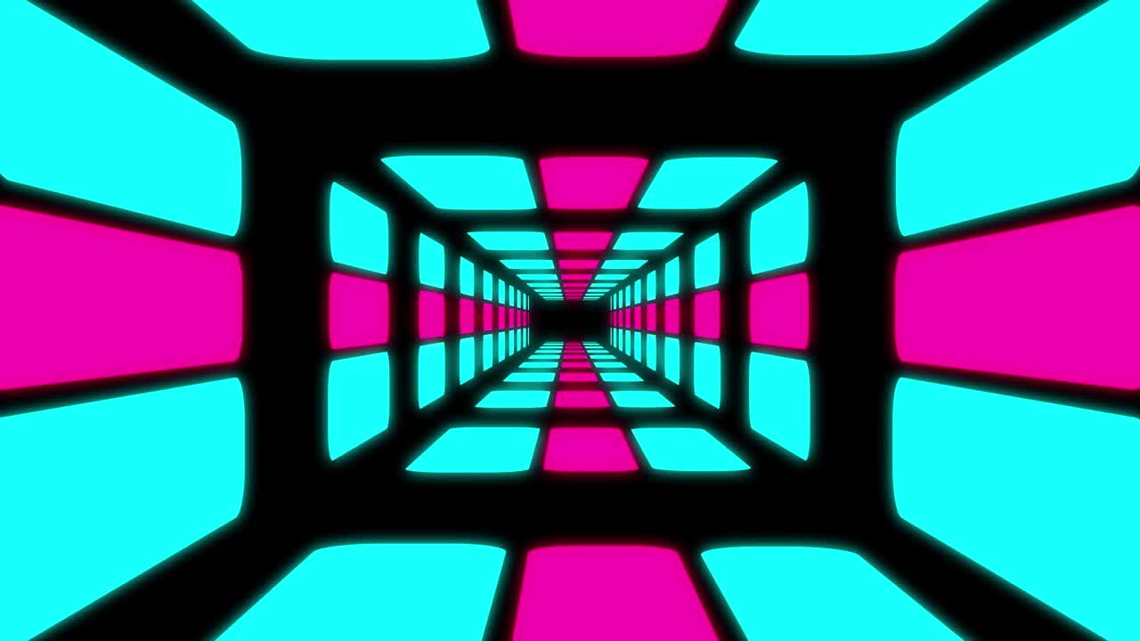 Grafica in movimento VJ futuristica per video musicali, concerti EDM in club, social media. Sfondo creativo astratto