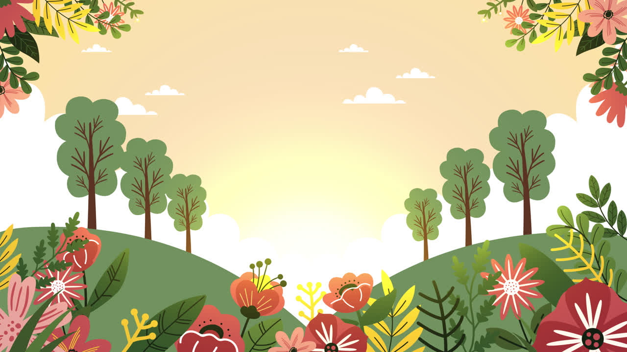 Paisaje floral de primavera