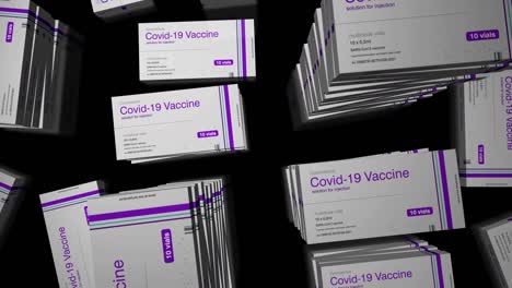animación del ciclo de adquisición de dosis de vacuna contra la covid-19 en paquetes