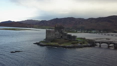 eilean donan castle on small island in loch duich and ardelve scotland