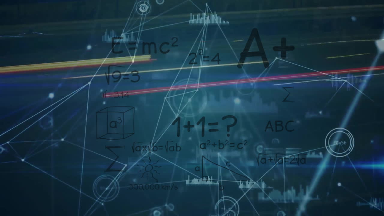 디지털 데이터 프로세싱으로 연결 네트워크의 애니메이션