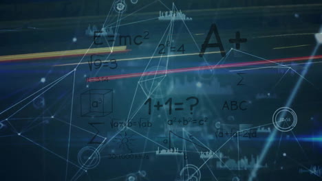 animación de la red de conexiones con procesamiento de datos digitales