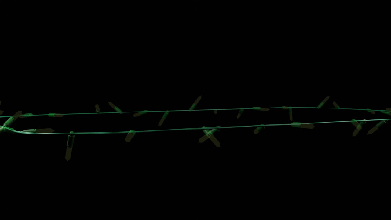 luces amarillas de cuerda de navidad parpadeando sobre un fondo negro