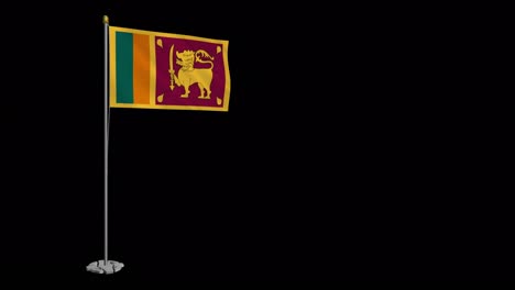 video de bucle de la bandera de sri lanka revoloteando en el viento, video en cámara lenta de 4k, con canal alfa
