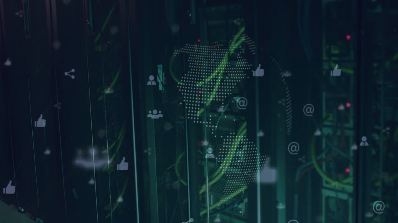 Animation of network of connections over computer servers