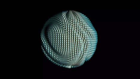 3d animation of a blue silver sphere in balls. abstract futuristic animation, intro, video for music.