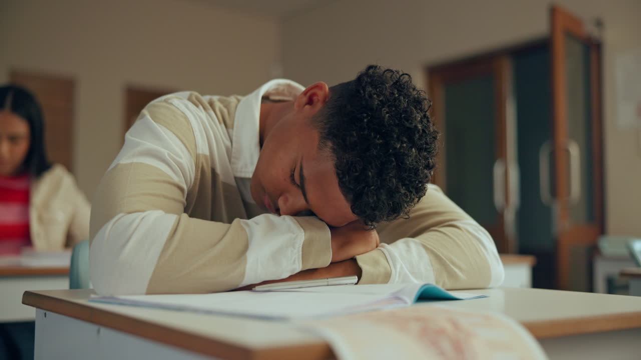 Student sleeping in class