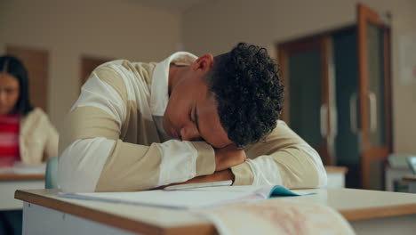 student sleeping in class