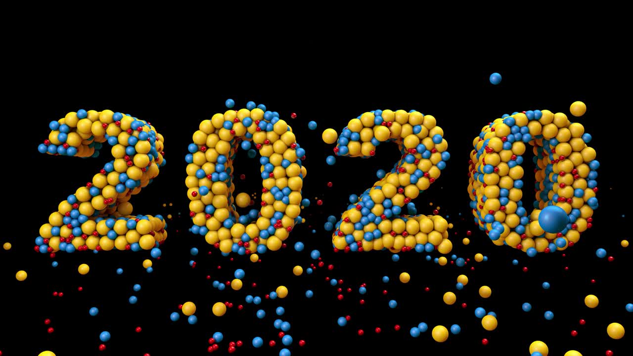 Filmato video di motion graphics Capodanno 2020