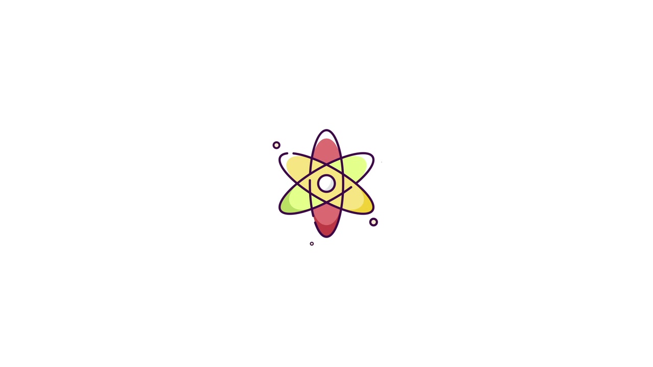 Animated Atom Icon with Orbiting Electrons