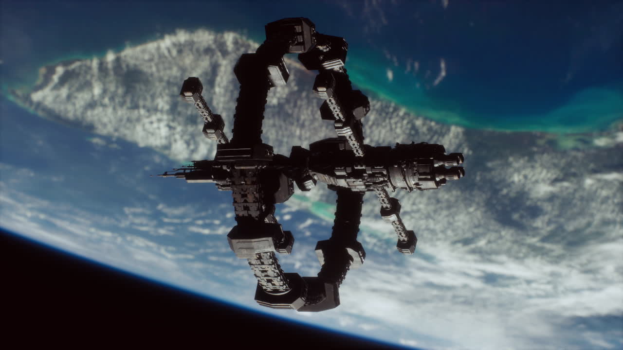 지구 위 에 있는 우주 정거장 nasa 가 제공 한 이미지 요소