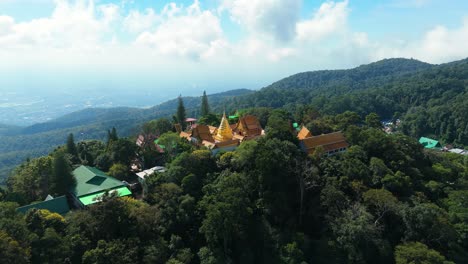 buddhist temple on mountain top, wat phra that doi suthep located in the dense forest of chiang mai doi suthep doi pui national park