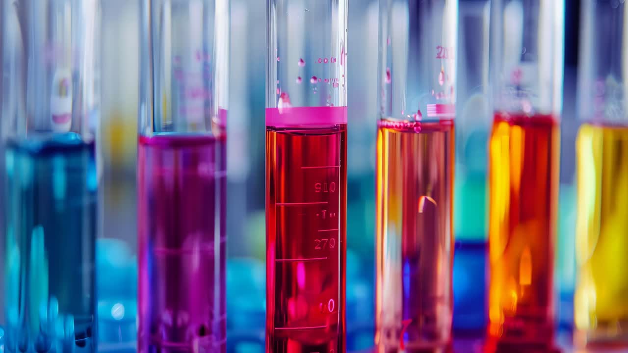 Colorful Liquids in Test Tubes
