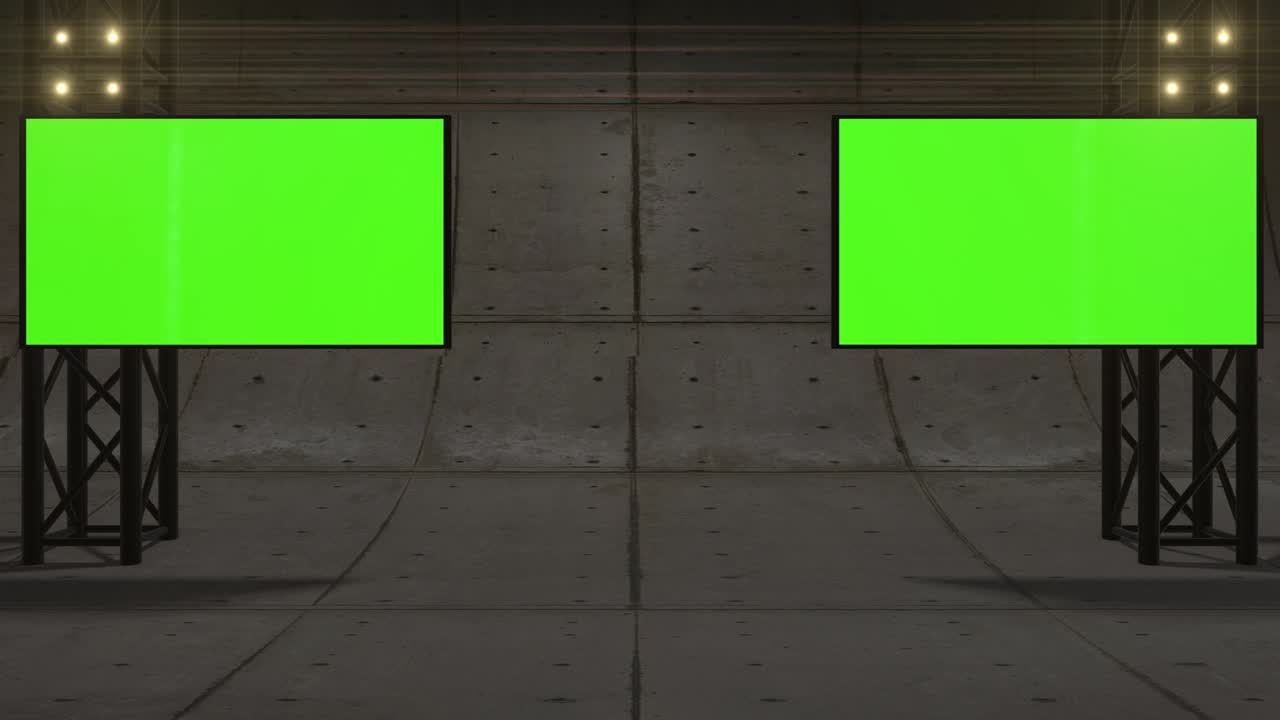 Virtual set stage backdrop 3d render for music entertainment news