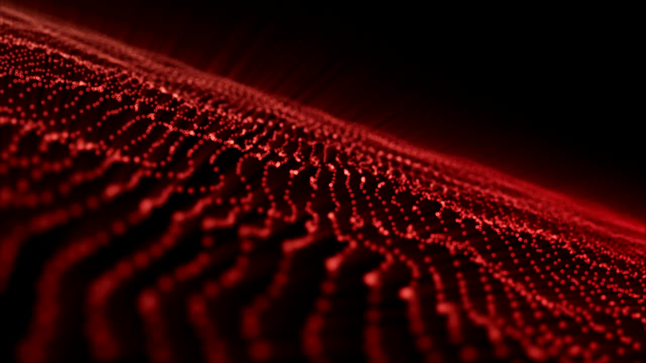 4k club music particles field dance motion background neon technological style loop red