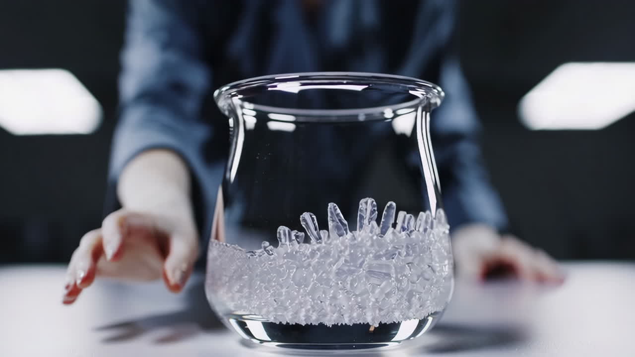 Empty Glass Jar and Crystal Experiment