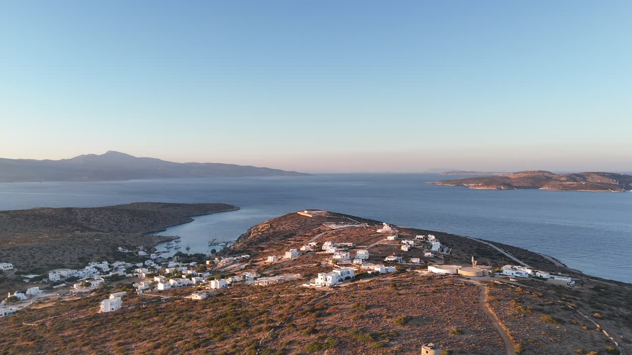 Afternoon view of the beautiful small island Irakleia | Greek summer in the Aegean sea | 4k
