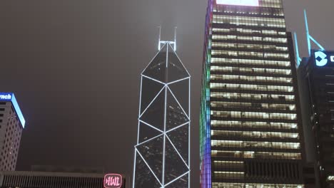 hong kong city skyline at night