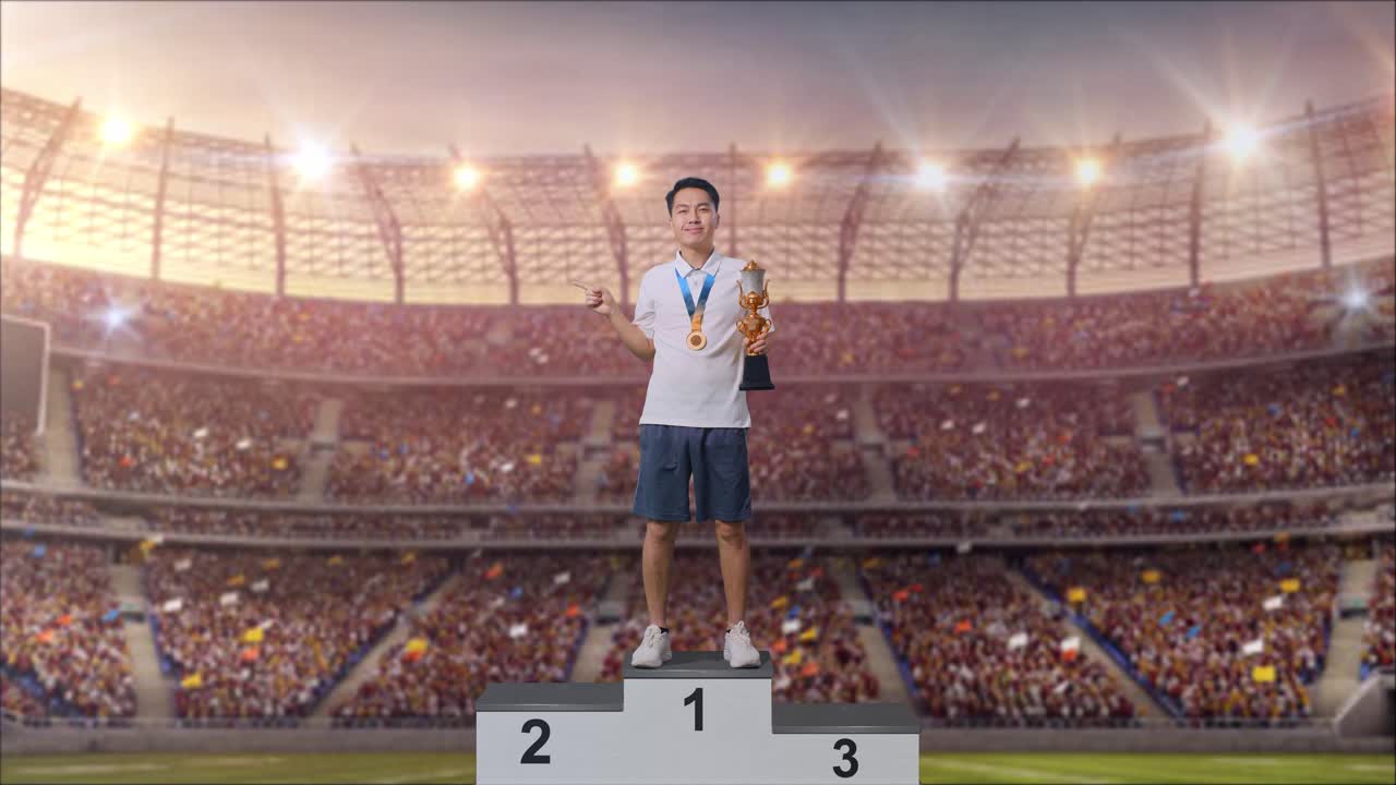 승리를 축하하는 남자