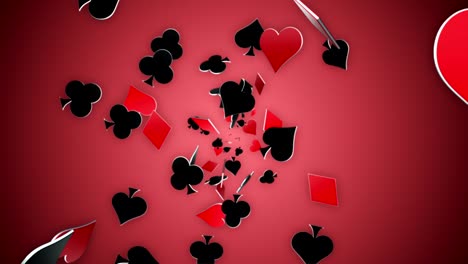 poker cards symbols animation, background, rendering, loop