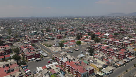 Aerial-revealing-view-ecatepec-neighborhood-in-Mexico-city