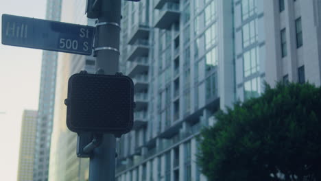 stop signal pedestrian on road close up. red hand up blinking on black screen.