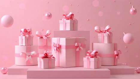 pink gift boxes with decorations