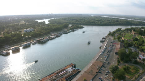 river danube filmed with drone
