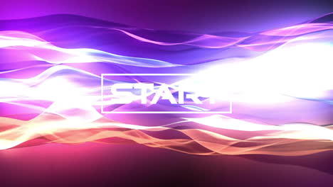 animation of start text over light trails on purple background