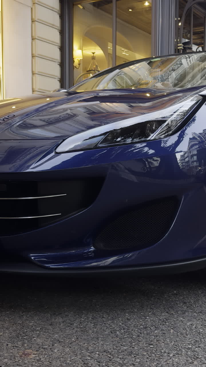 Close-up of a Blue Sports Car
