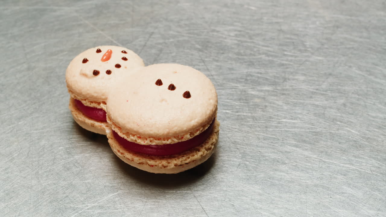 Decorated Snowman Macarons