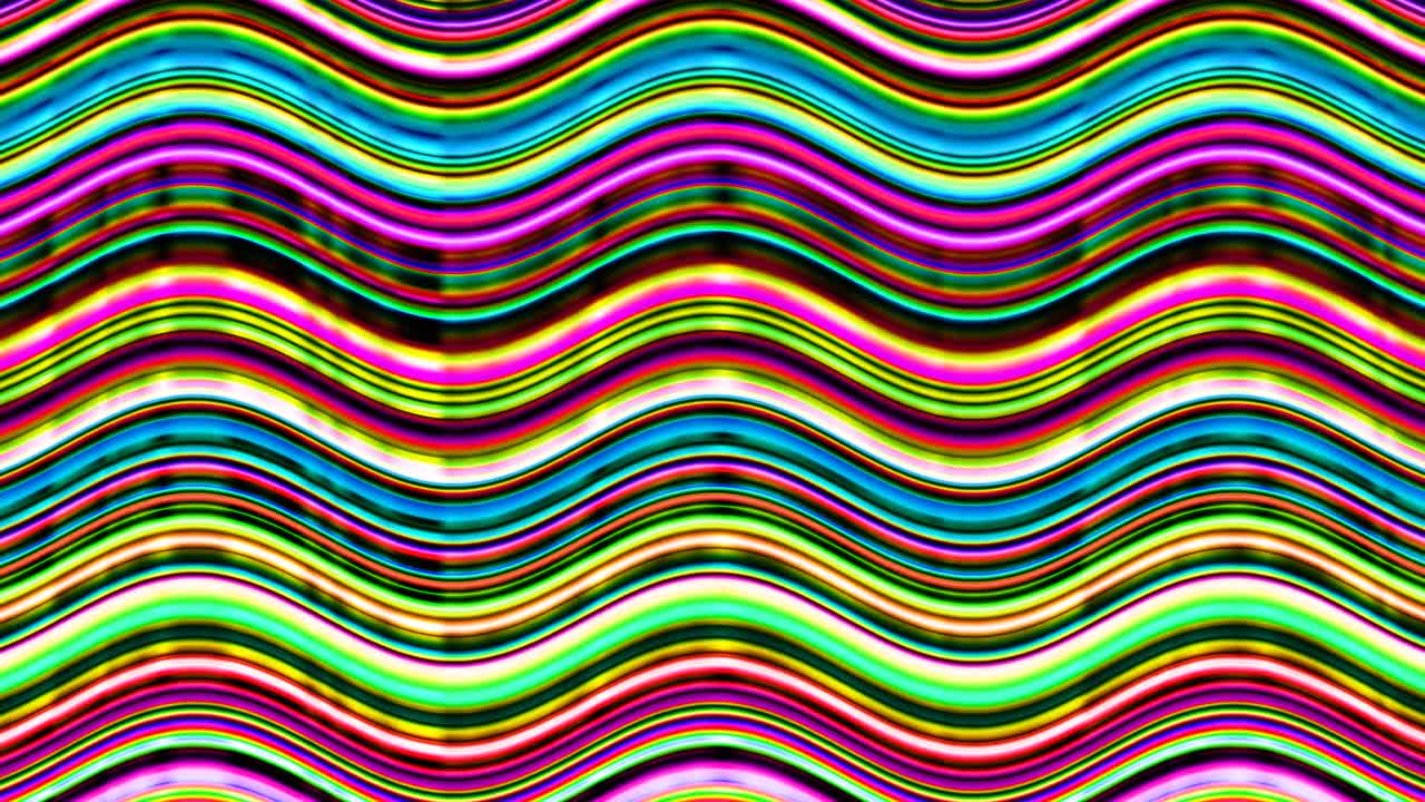 tubos de neón ondulados abstractos brillantes luz arco iris brillante que fluye como lava - animación de fondo de movimiento de bucle sin costuras de 4k