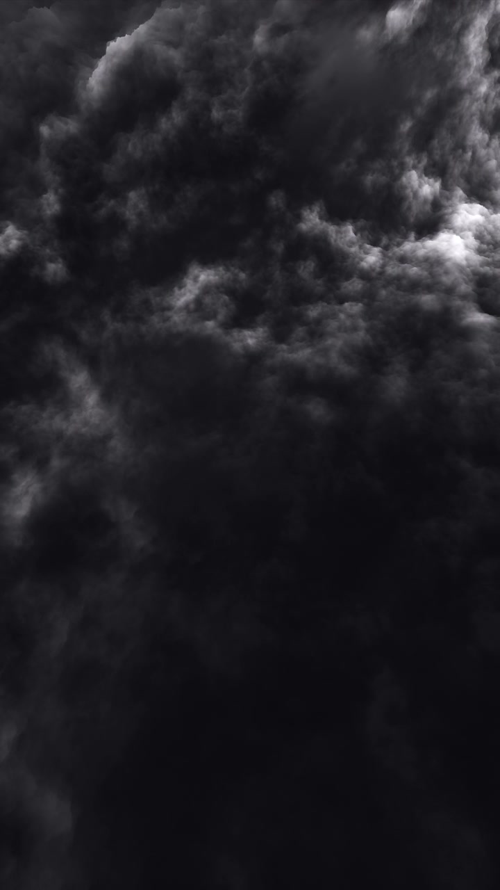 Nuvole temporalesche austere, monocromatiche, ad alto contrasto che si muovono lentamente in un cielo scuro. Sfondo minimalista perfetto per thriller noir, video d'arte moderna e introduzioni di marchi di moda.