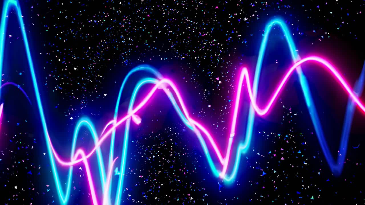 Neon Wave Abstract Background
