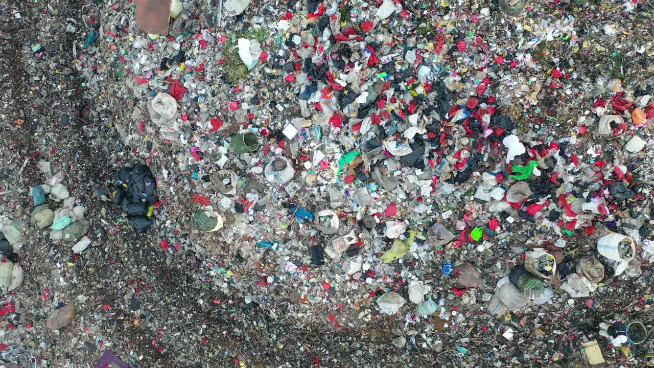 Aerial view of a large landfill site