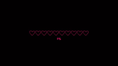 Animation colorful loading bar on black background.