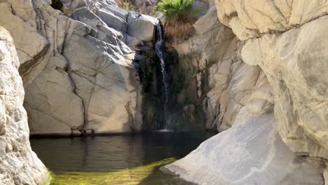 waterfall in cañon guadalupe in baja california méxico