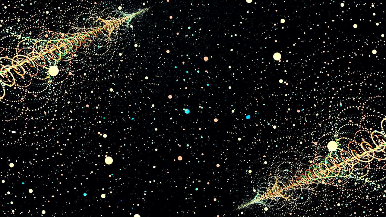 抽象的なアニメーション 動く粒子