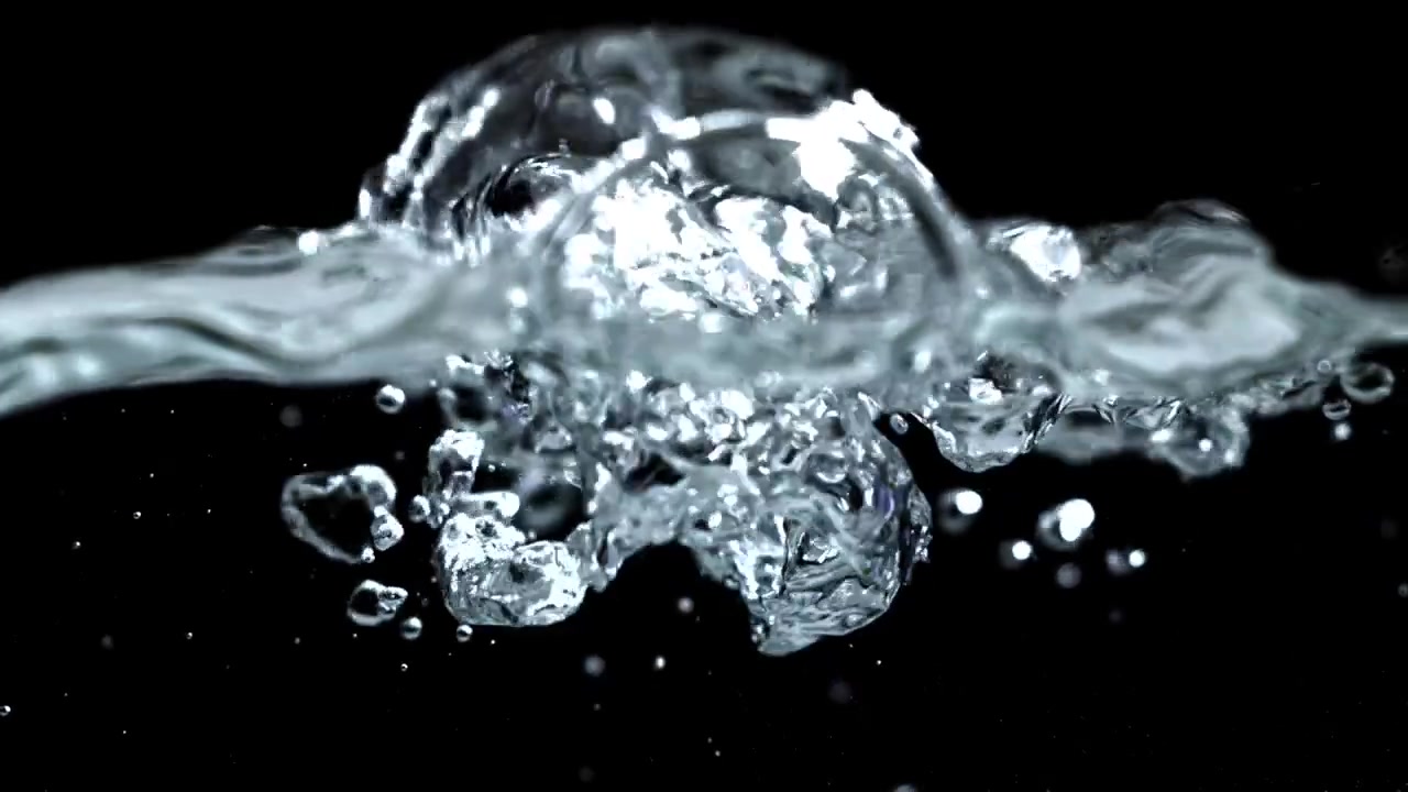 Slow Motion Water Bubbles Rising on Black Background