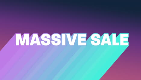 massive sale graphic with colourful trails on purple background