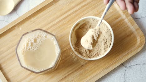 preparing a healthy herbal drink