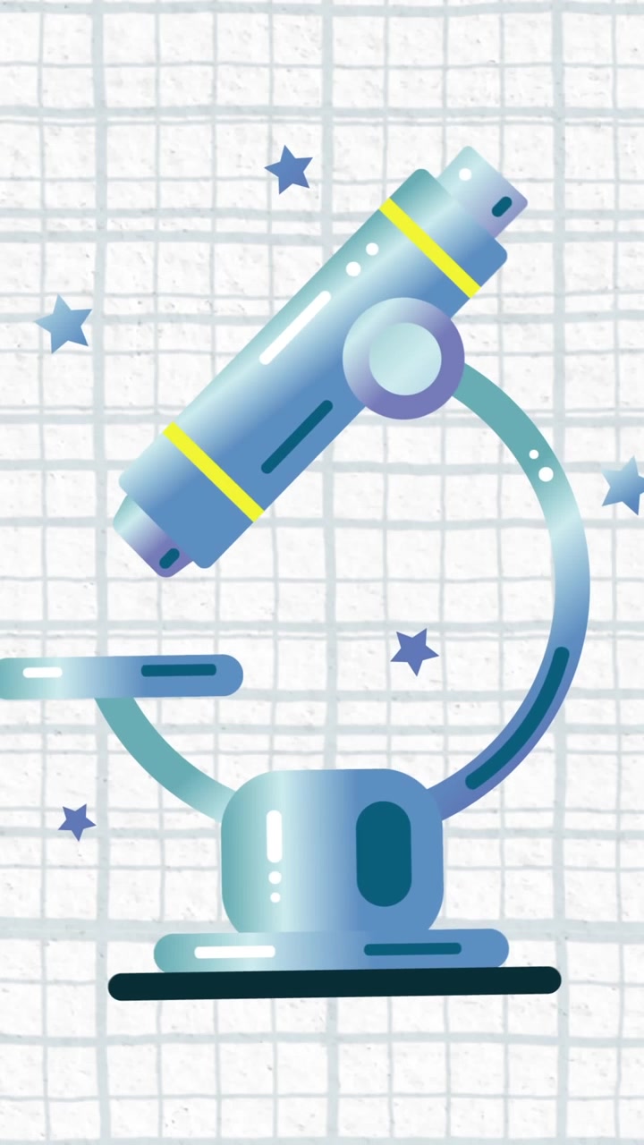 Animation of microscope icon over white background