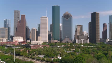 Aerial-of-the-downtown-Houston