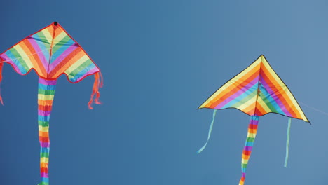 Two-Kites-Soar-Nearby-High-In-The-Sky-Synchronization-And-Precise-Control-Concept